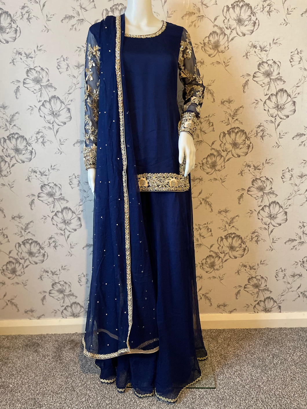 Navy blue sharara